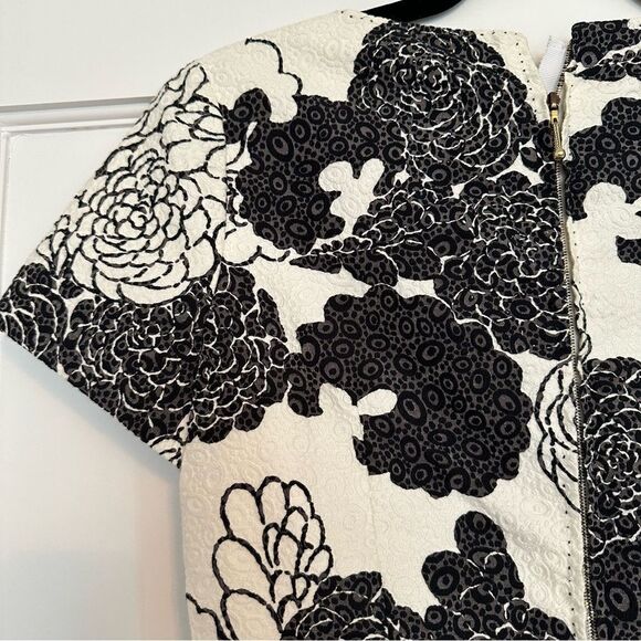 Peter Som Career Dress / Cocktail Dress in black and white print w/ beaded belt - Picture 13 of 15